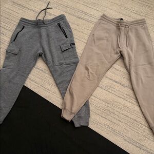 Hollister Gray and Tan Men's Joggers